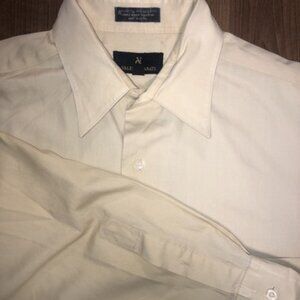 Valerio Garati Large Mens Button Up Shirt 16 32/33 Pale Yellow Soft Dress Shirt